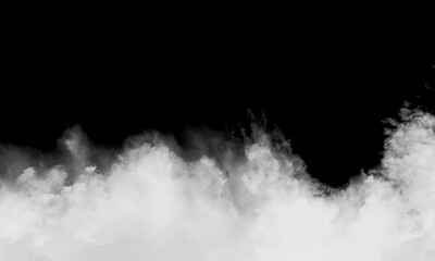 Fototapeta na wymiar White smoke or clouds on black