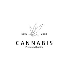 marijuana leaf icon logo, cannabis vector logo,