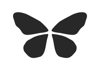 Black Butterfly shape on white background