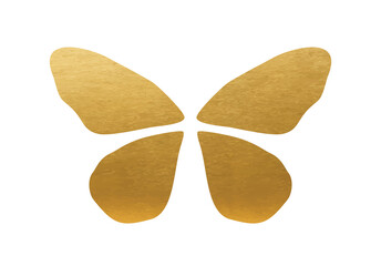 Gold Butterfly shape on white background