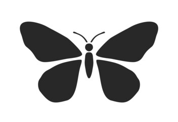 Black Butterfly shape on white background