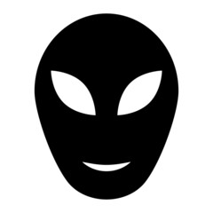 Alien head sign, ufo alien humanoid icon stock illustration