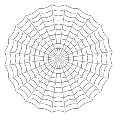 Obraz premium Round spider cobweb simple linear stock illustration