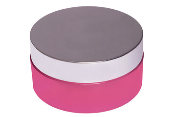 Cosmetic labels. Closeup of an cosmetic jar of concealer cream, makeup foundation, moisturising cream for the face or an other beauty or make-up product isolated on a white background.