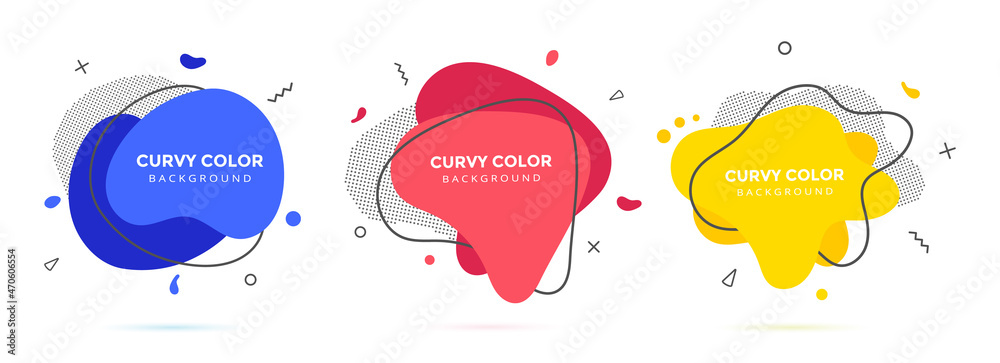 Poster modern liquid irregular amoeba blob shape abstract elements graphic flat style design fluid vector i