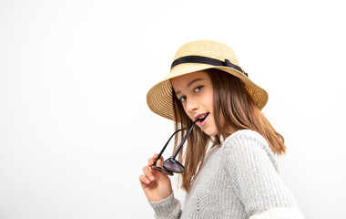 Happy young girl posing, summer vibe