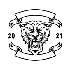 Black Panther Mascot Silhouette