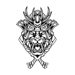 Black Panther Samurai Japan Silhouette