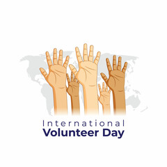 Obraz premium international volunteer day- vector illustration