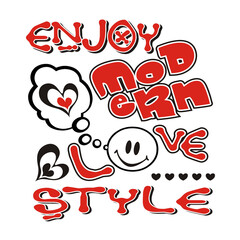 enjoy morning vector illustration editable - romance quotes best for print on shirt