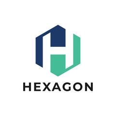 Letter H logo template. Unique hexagon modern creative logotype. Vector icon.