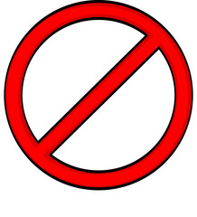 Prohibition sign or no sign icon simple