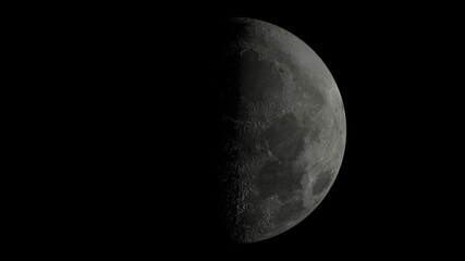 Moon surface rotation with a lot of crater
