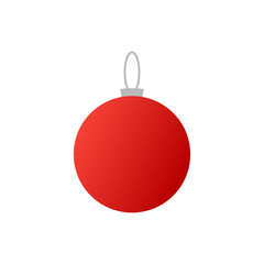New Year Red ball vector icon