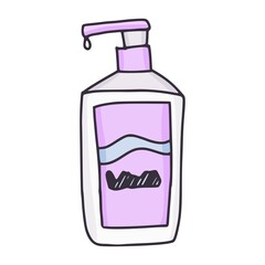 moisturizer in a spa bottle. sketch doodle vector