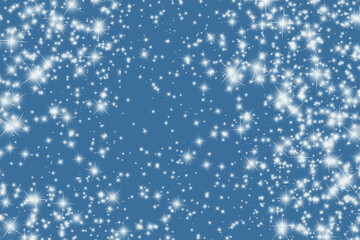 Śnieg na niebieskim tle.