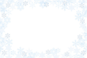 Fototapeta Płatki śniegu na białym tle, ramka. obraz