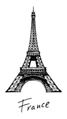 Fototapeta na wymiar Eiffel Tower in Paris, France vector illustration