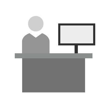 Reciption Flat Grey Scale Vector Icon Design