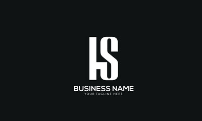 Alphabet HS or SH creative flat abstract vector logo template