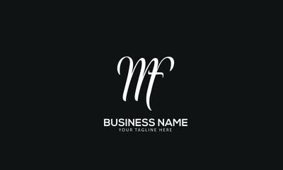 Alphabet MF or FM letter abstract monogram vector logo template