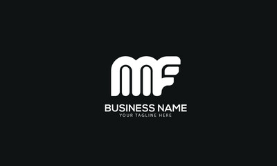 Alphabet MF or FM letter abstract monogram vector logo template