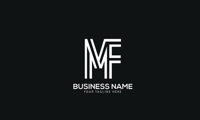 Alphabet MF or FM letter abstract monogram vector logo template