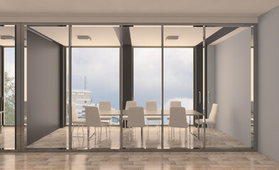 Modern office Cabinet.  3D rendering.   Meeting room