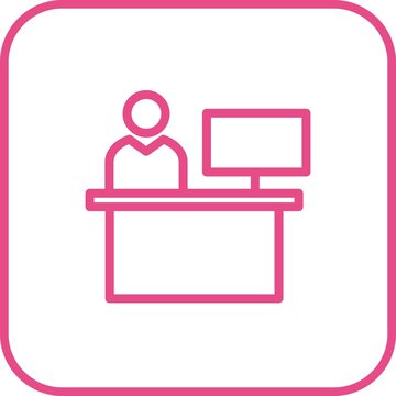 Reciption Line Round Corner Vector Icon Design