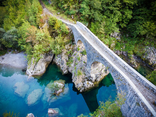 Prince Danilo's bridge on river Mrtvica in Montenegro.