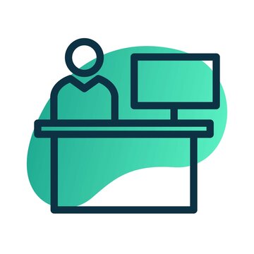 Reciption Line Bubble Gradient Vector Icon Design
