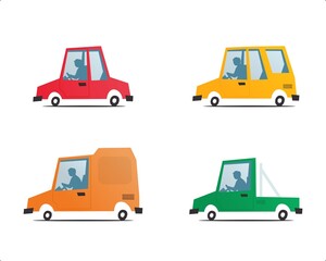 set of colorful car vector illustration