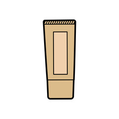 Tube of classic beige foundation, vector illustration