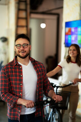 Colleagues talking in the office. Friends working together..