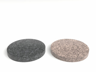 3D rock podium on white background. Stone mockup.