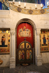 Interior of Archangelo-Mikhailovsky Zverinetsky cave monastery - a cave monastery in Kyiv, Ukraine