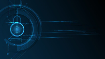Padlock Security cyber digital concept Abstract technology background protect system innovation vector illustration