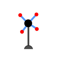 Ball and stick model of an atom. 3d structure of an atom.