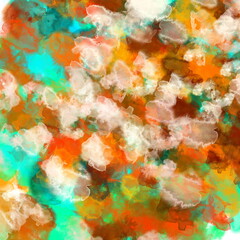 Obraz na płótnie Canvas Abstract Background Impressionist Pale Orange Beige Red Neon Blue