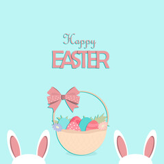 easter greeting card with easter eggs