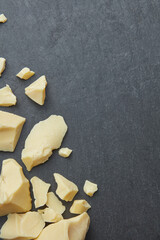 Cocoa butter chunks as background