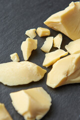 Chunks of raw pure cocoa butter