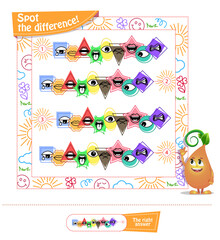 visual game for children and adults. Task game spot the difference