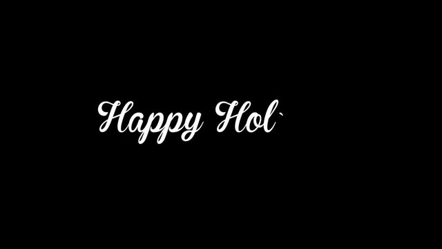 Happy holidays text writing animation (mov, transparent background ).