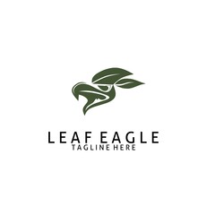 Eagle Leaf Logo modern attractive creative mascot flying bird head,