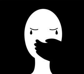 Kidnap or domestic violence illustration