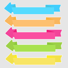 Colorful sticker arrow head banner ribbon