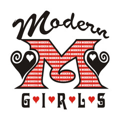 modern girl vector illustration editable - romance quotes best for print on shirt