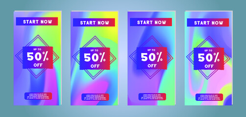 Discount and Sale banners. Color template for design. Special offer, promotion flyer