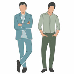 men, guy sketch drawing, vector, isolated